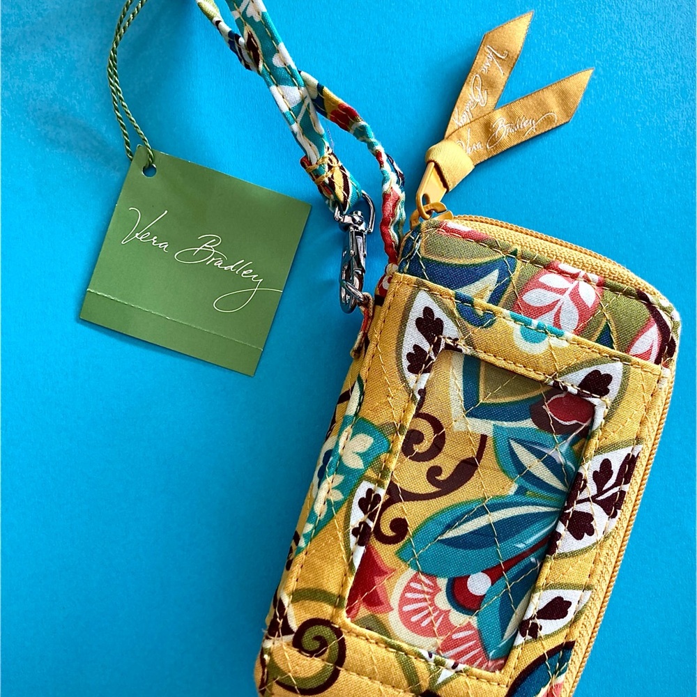 NWT Vera Bradley Yellow and Green Floral Wristlet